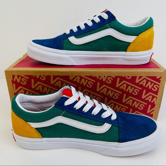 Vans Old Skool Low ‘Yacht Club’ Blue Green Yellow Sneakers 500714 Kid’s Size 3 - Picture 10 of 10
